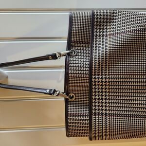 Stylish Black and Brown Checkered Women's Bag
